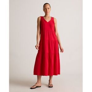 Quince Red Sleeveless Maxi Dress